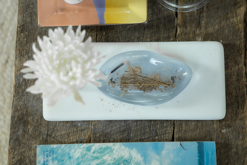white marble tray