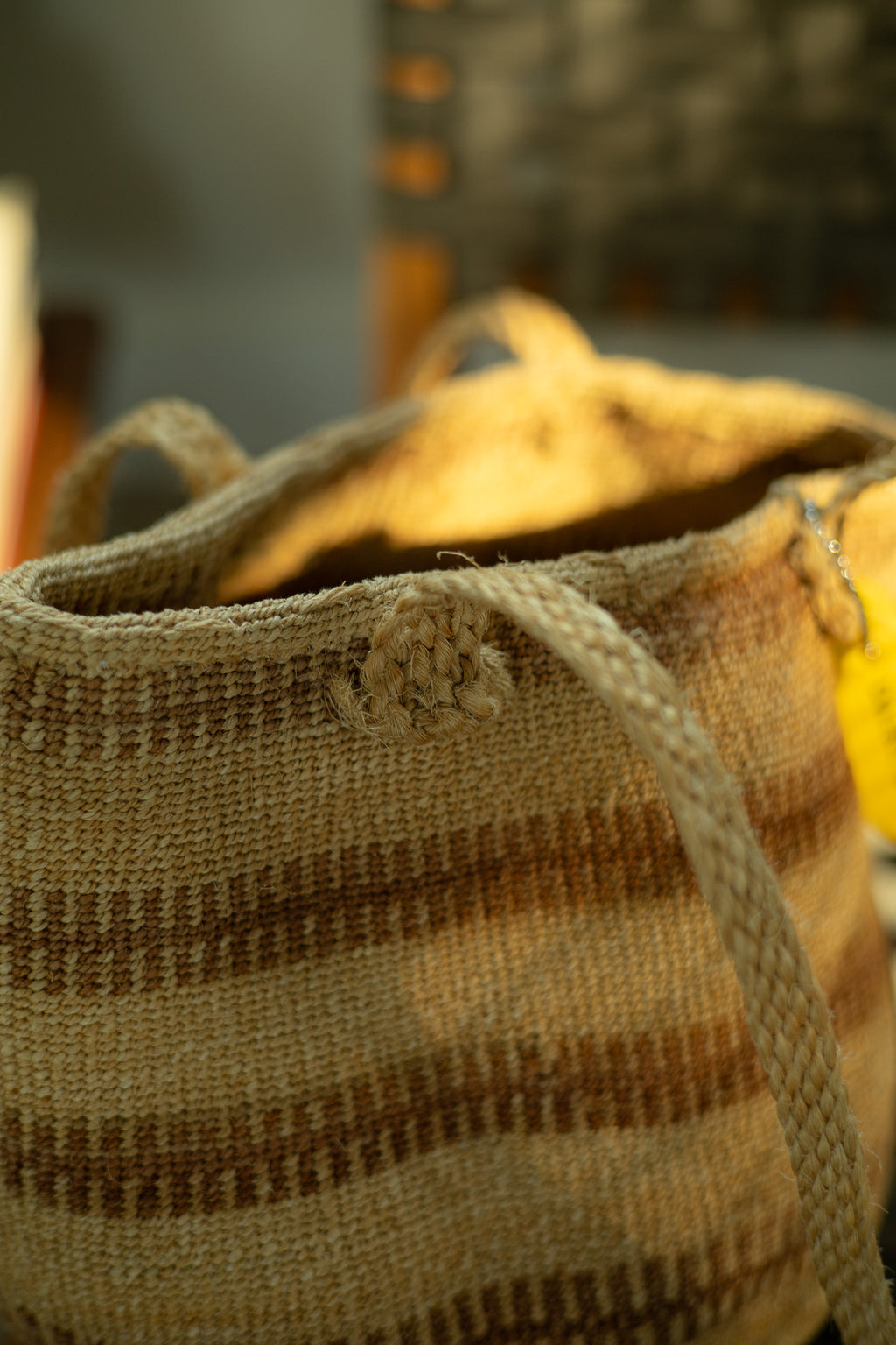 vintage woven tote