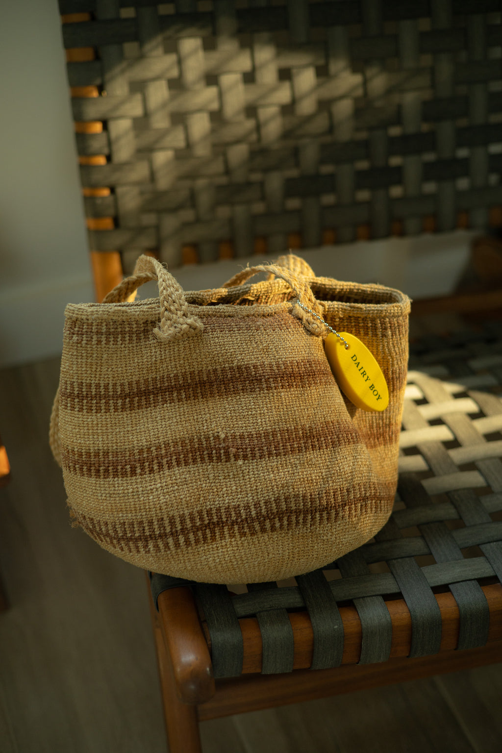 vintage woven tote
