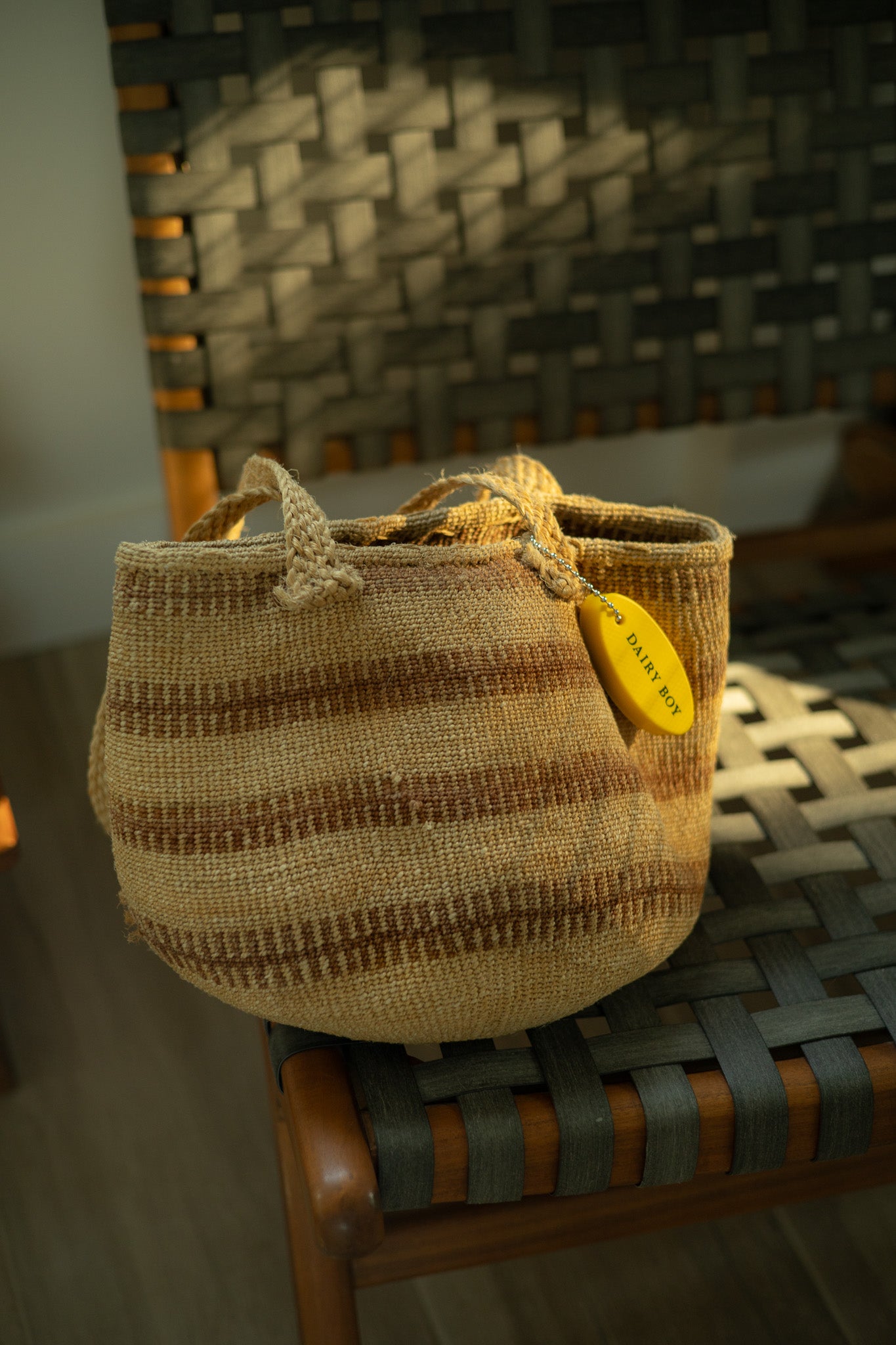 vintage woven tote