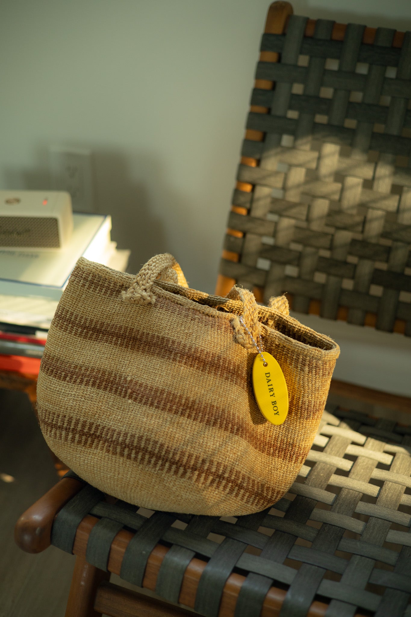 vintage woven tote