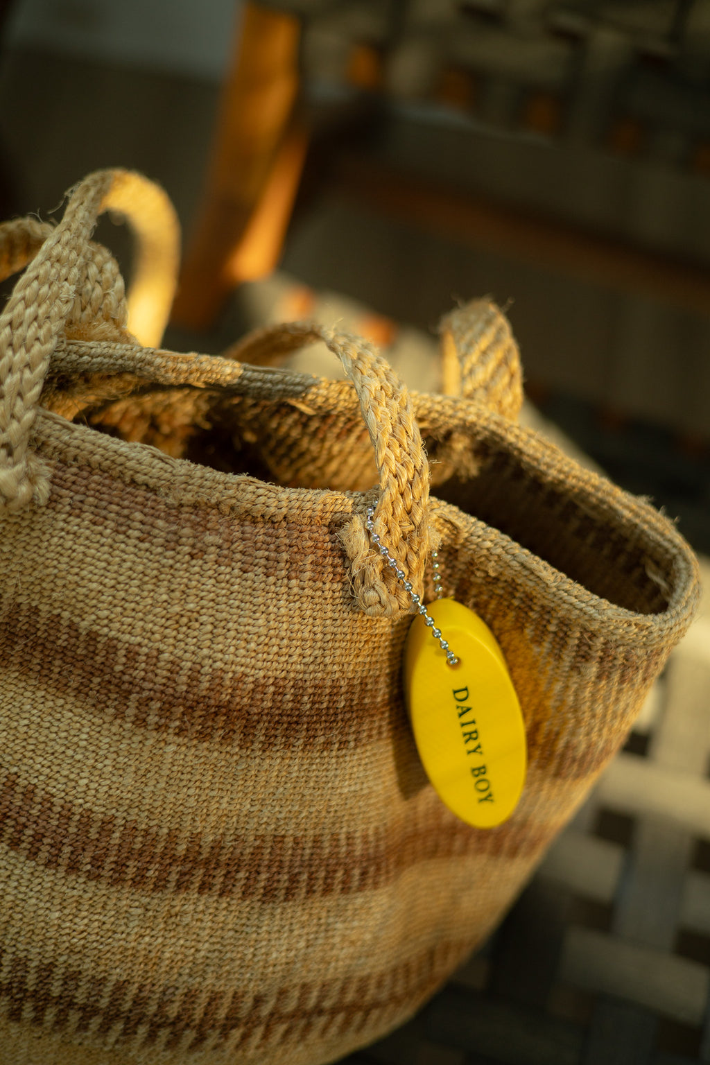 vintage woven tote