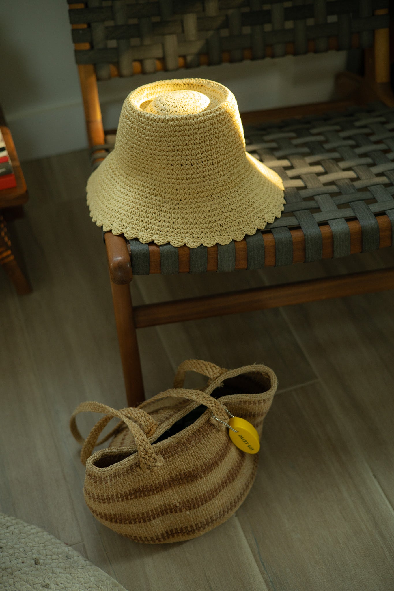 scalloped woven hat