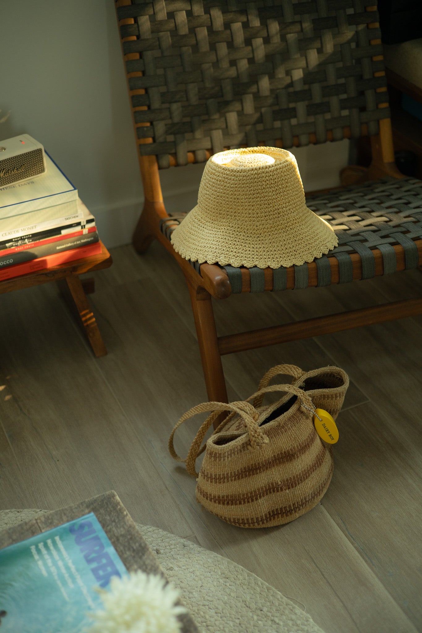 vintage woven tote