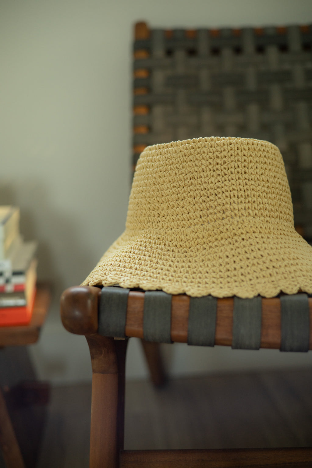 scalloped woven hat