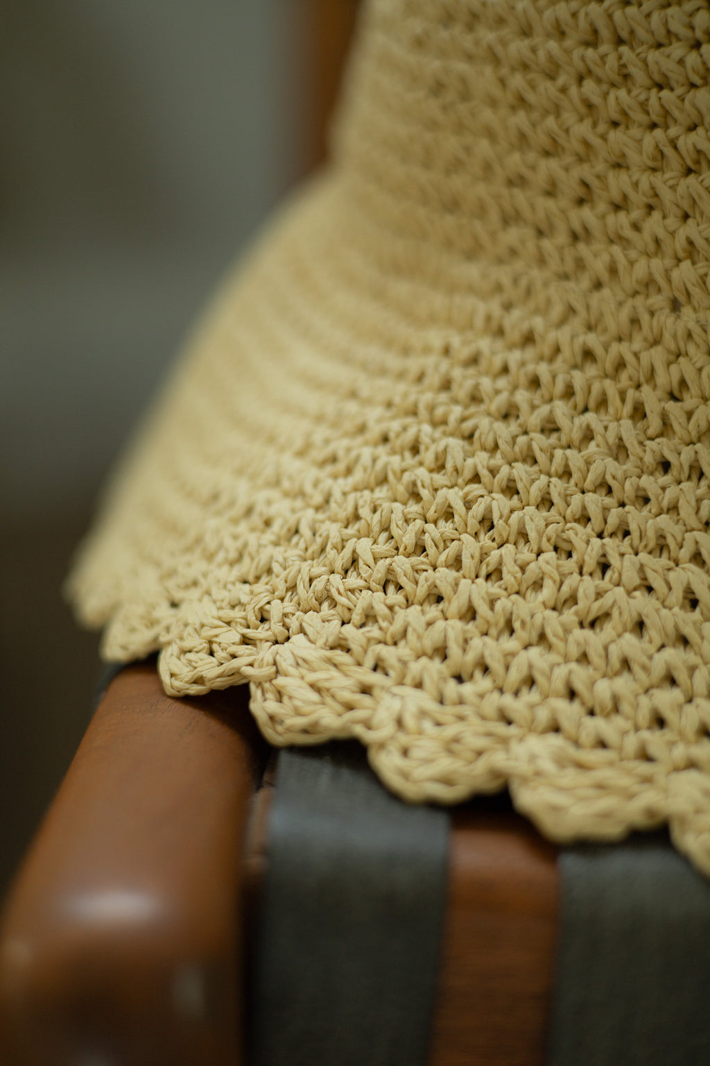 scalloped woven hat