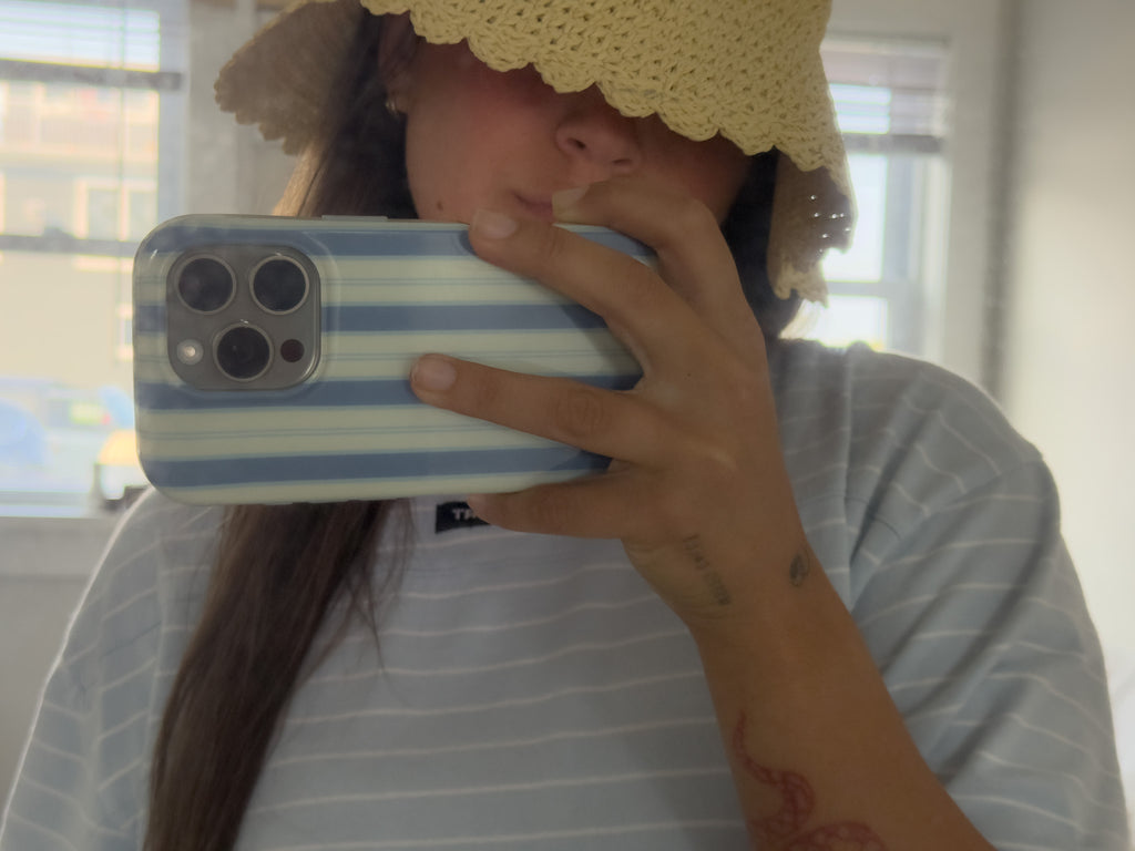scalloped woven hat